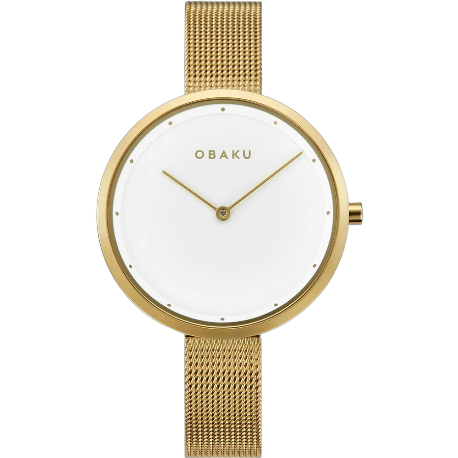Obaku Stainless steel case watch in gold