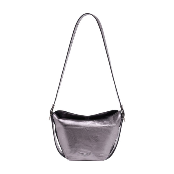 Zadig & Voltaire Calfskin shoulder bag in silver