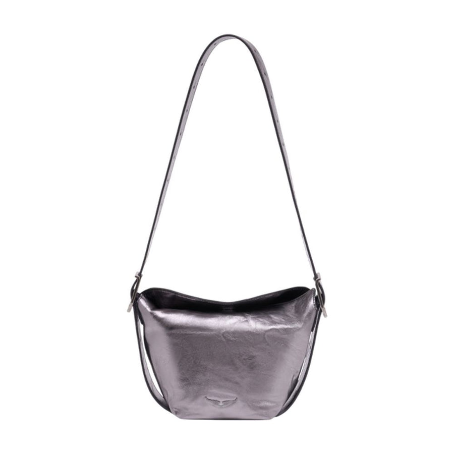 Zadig & Voltaire Calfskin shoulder bag in silver