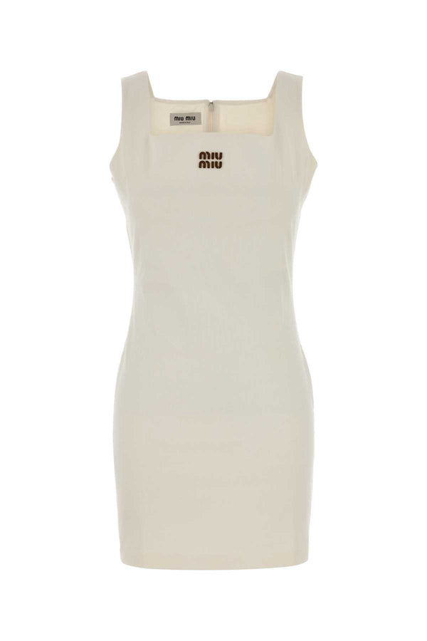 Miu Miu 100% Cotton mini dress in white
