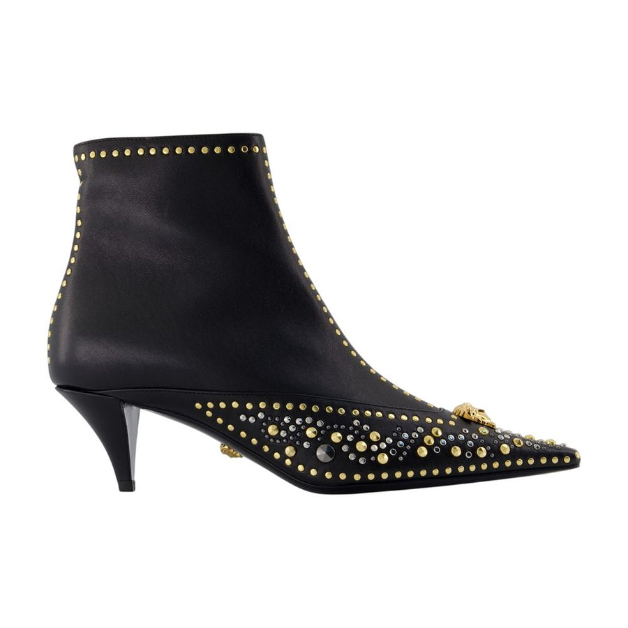 Versace calfskin ankle boot in black