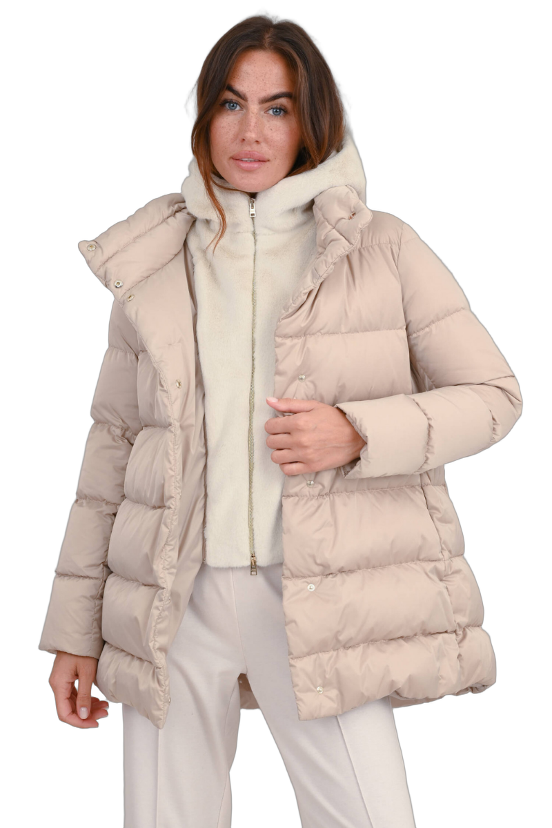 Herno 100% Polyester shell down jacket in beige