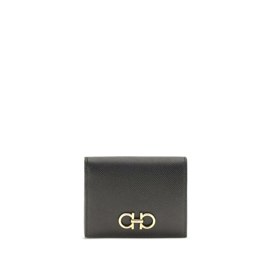 Ferragamo 100% Calf Leather Bos Taurus wallet in black