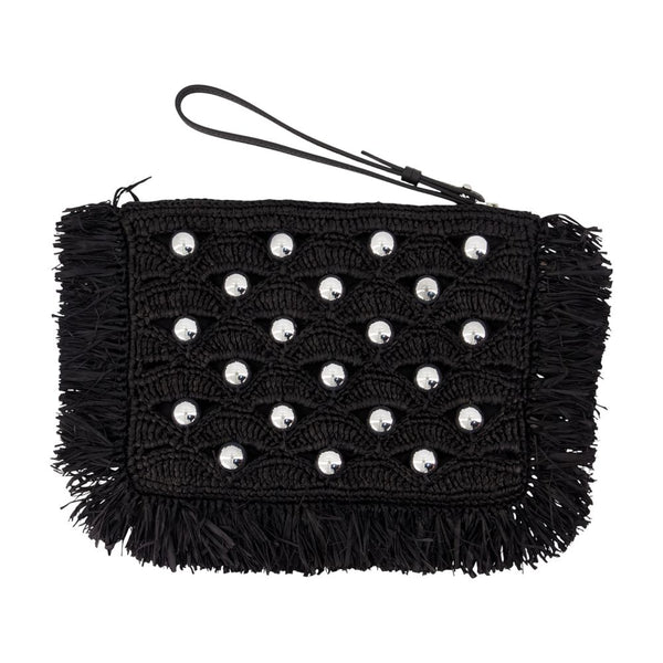 Rabanne Raffia clutch in black