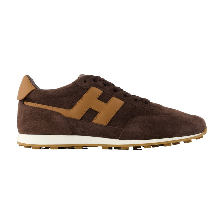 Hogan calfskin sneaker in brown