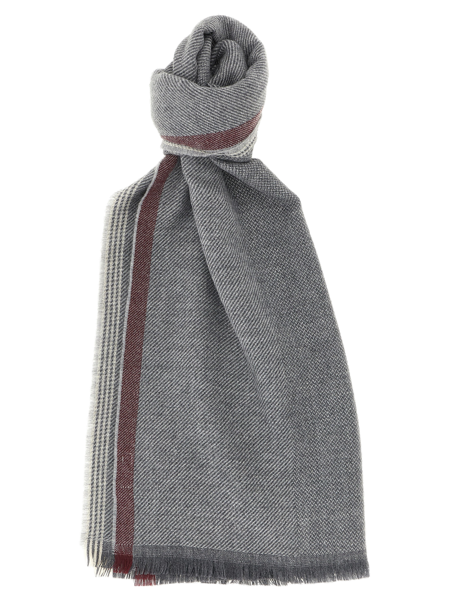 Brunello Cucinelli Wool and cashmere blend scarf in gray