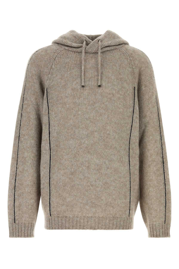 Dove Grey Alpaca Blend Sweater Beige/blu Exterior: Nylon Wool Felpe