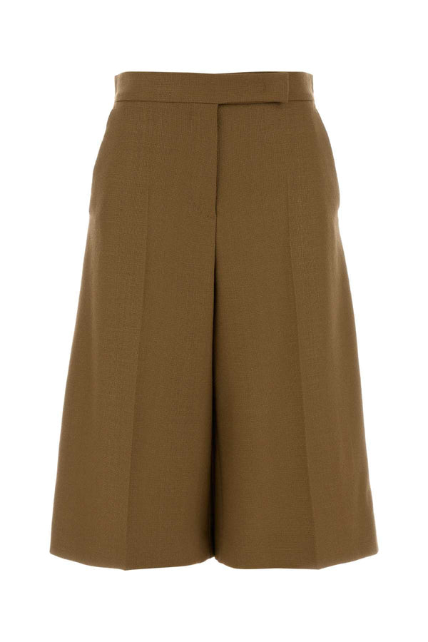 Biscuit Wool Superbo Bermuda Shorts Cammello Exterior: Virgin
