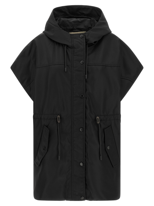 Black Polyamide Sleeveless Jacket Clothing