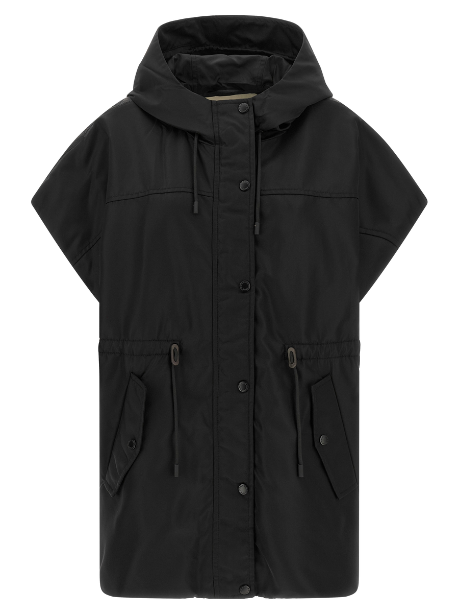 Black Polyamide Sleeveless Jacket Clothing
