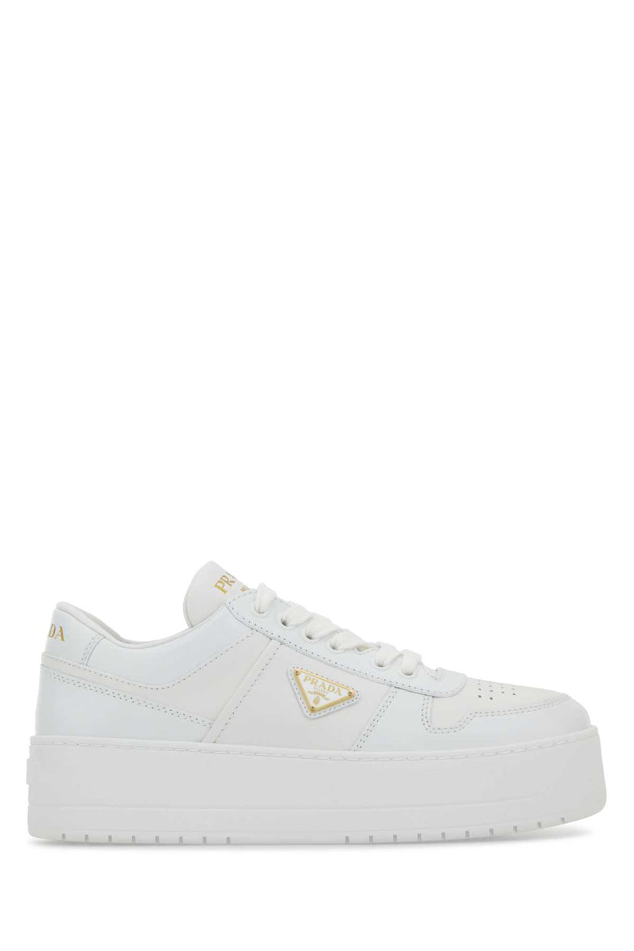 Prada 100% calf leather sneaker in white