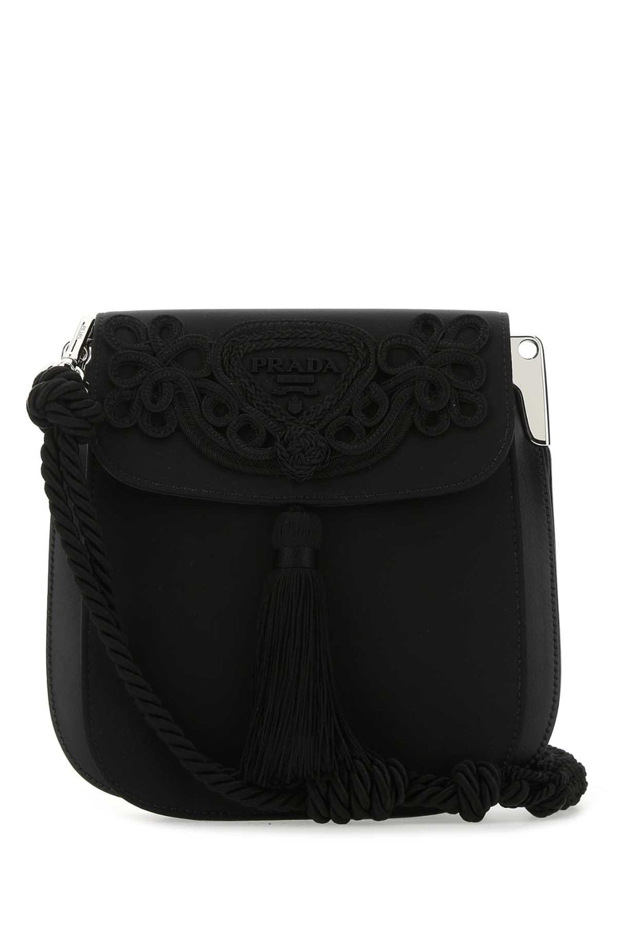 Prada Exterior: 100% Nylon crossbody bag in black