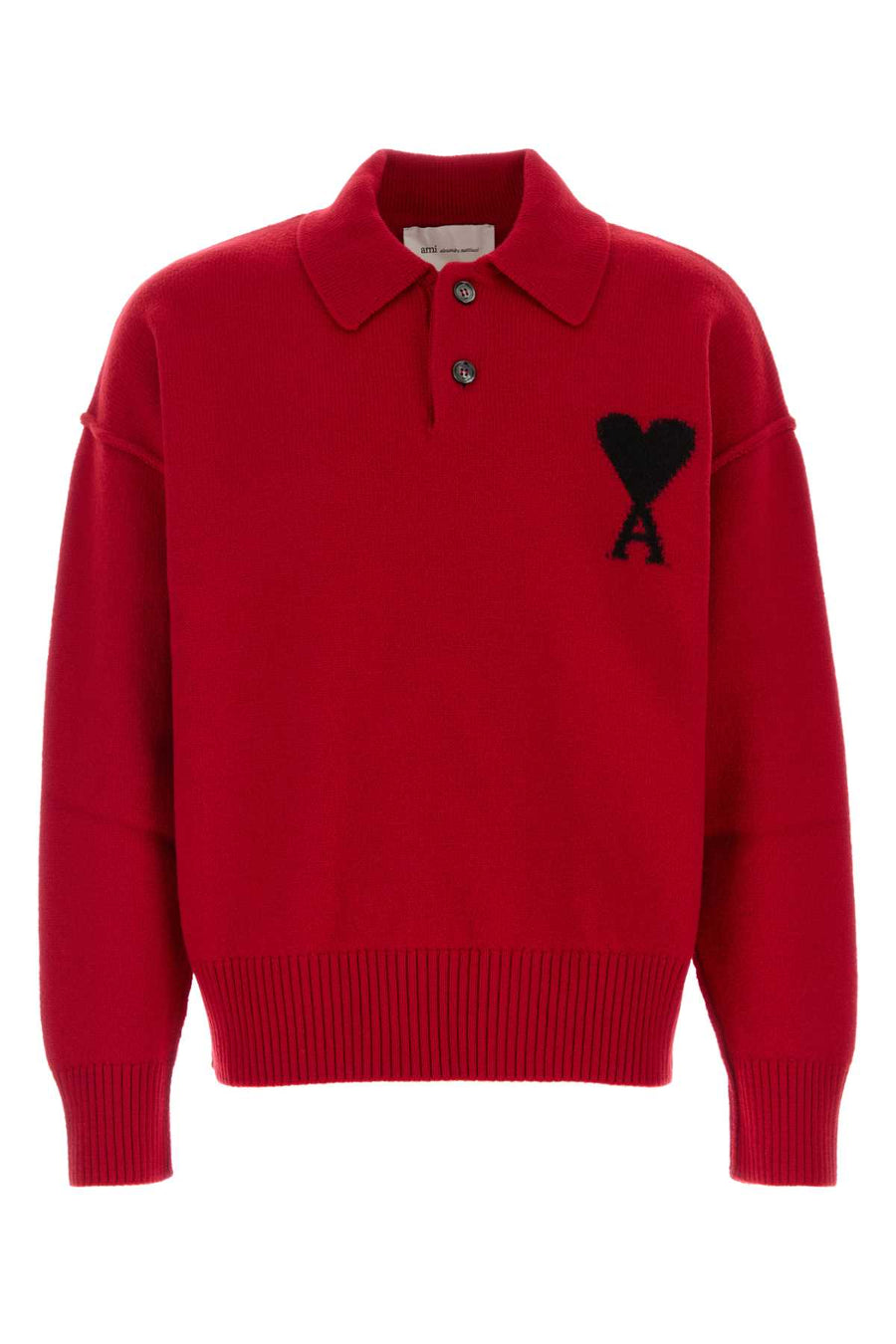Red Wool Polo Shirt Rubyredblack Exterior: Virgin