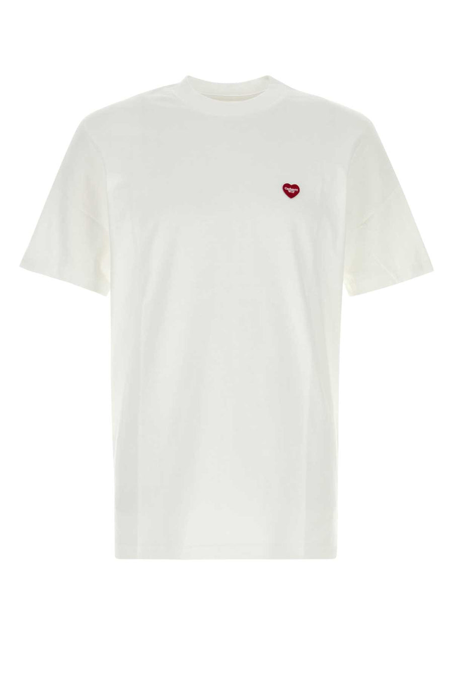 White Cotton S-S Small Heart T-Shirt Exterior: Organic
