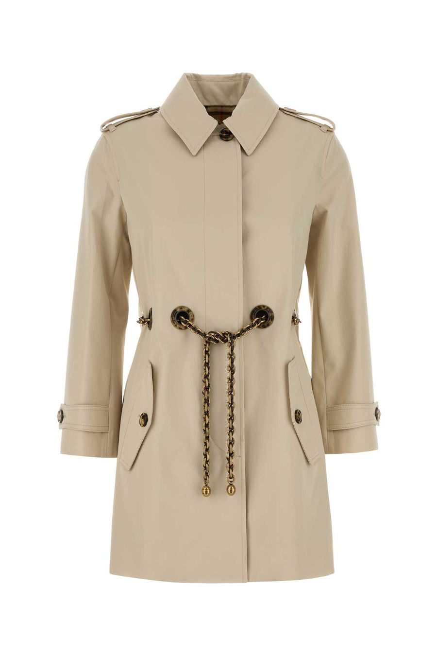 Sand Gabardine Stonehaven Trench Coat Stonebeige Exterior: Cotton