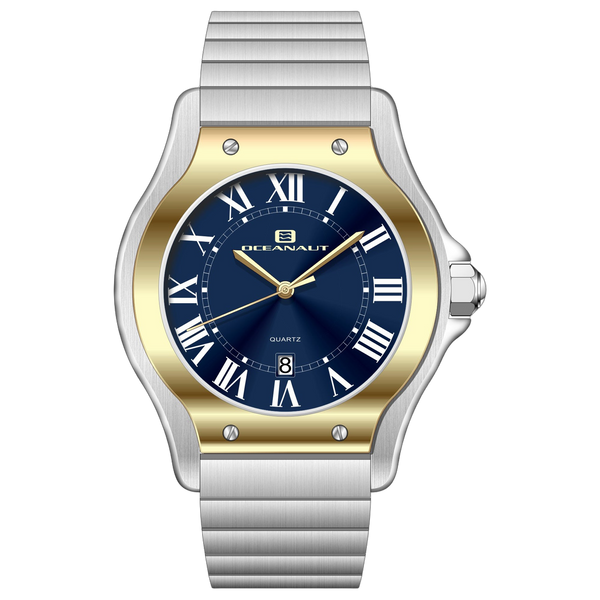 Oceanaut Stainless steel case and bracelet watch in blue