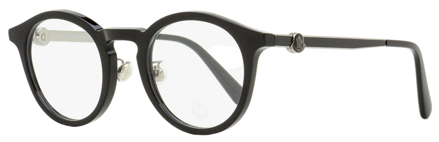 Moncler Round Eyeglasses Ml5175h 001 Black 49mm Plastic(acetate)/metal