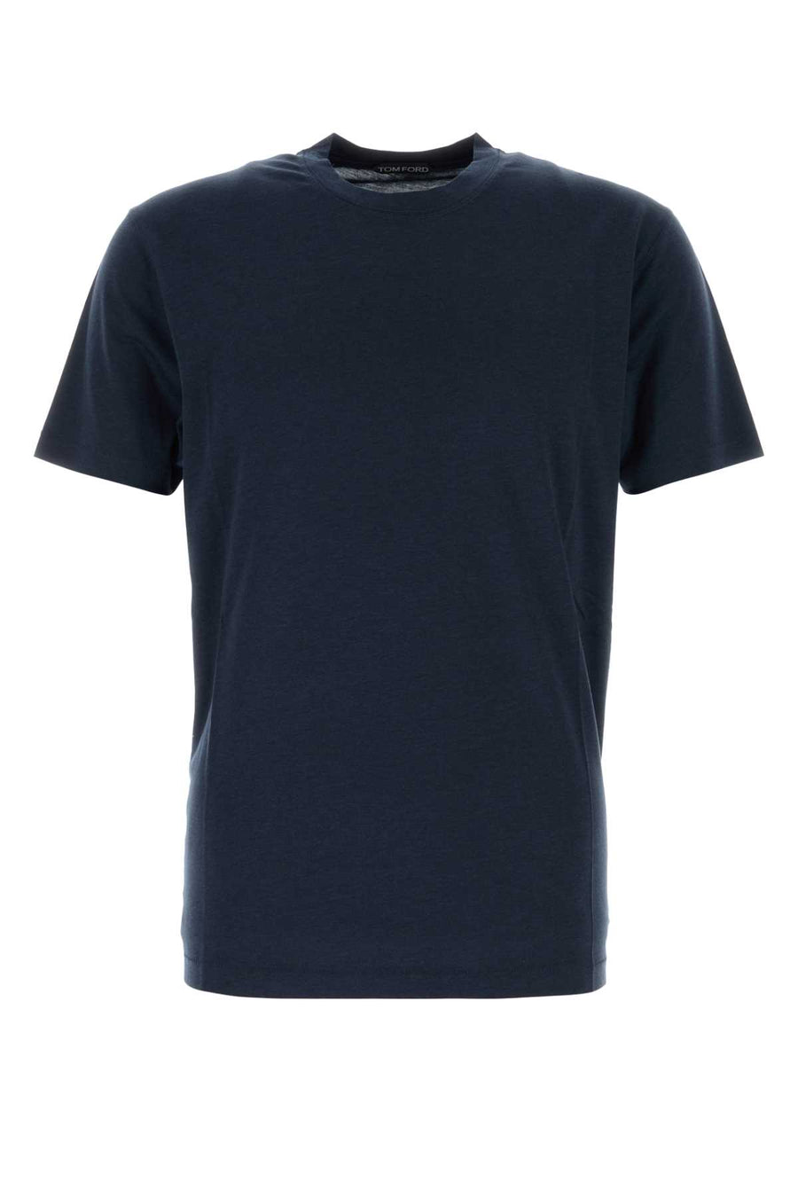 Dark Blue Lyocell Blend T-Shirt Oceancavern Exterior: Cotton Maglieria