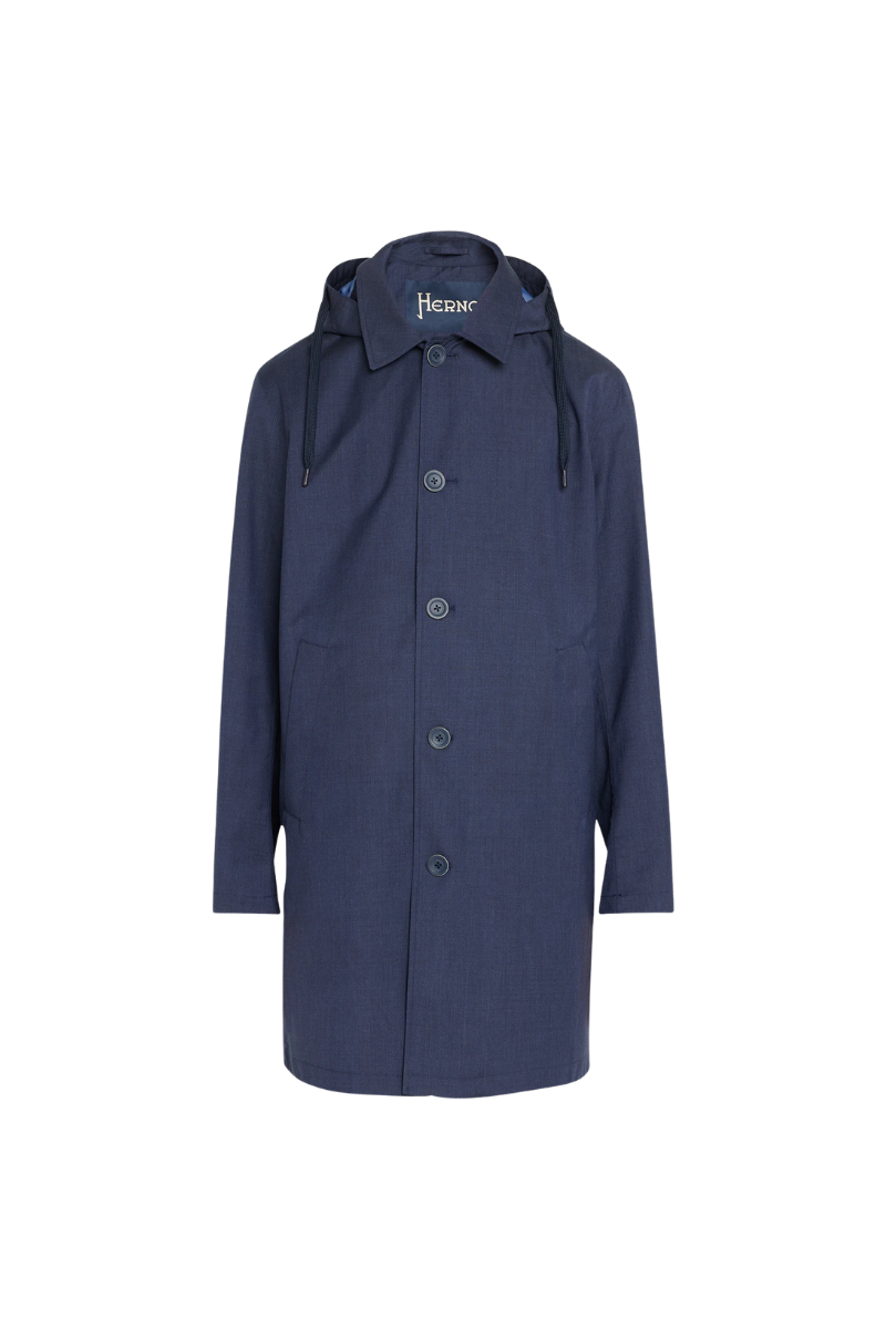 Herno 100% WV (Wool-Viscose) coat in navy
