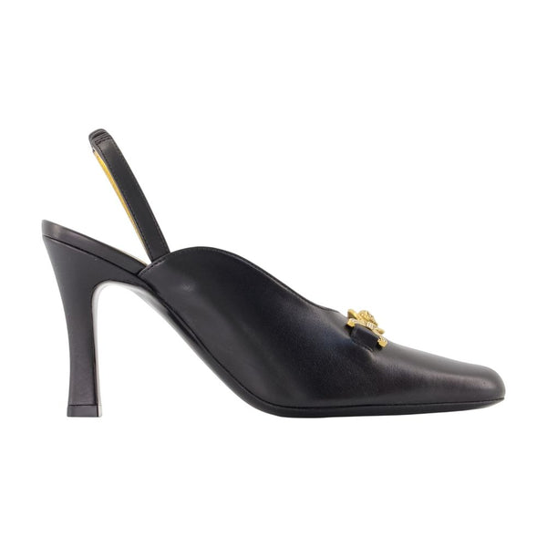 T.90 Pumps - Versace Leather Black Lambskin Shoes /