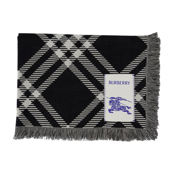 Tri Bar Scarf - Burberry Wool Black Accessories /