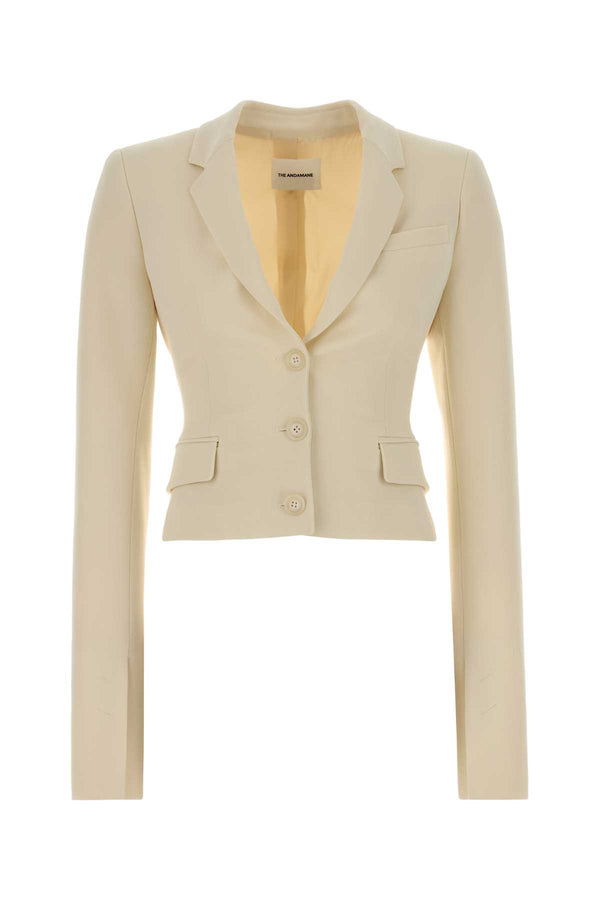 Cream Crepe Zefira Blazer Milk Giacche E Gilet