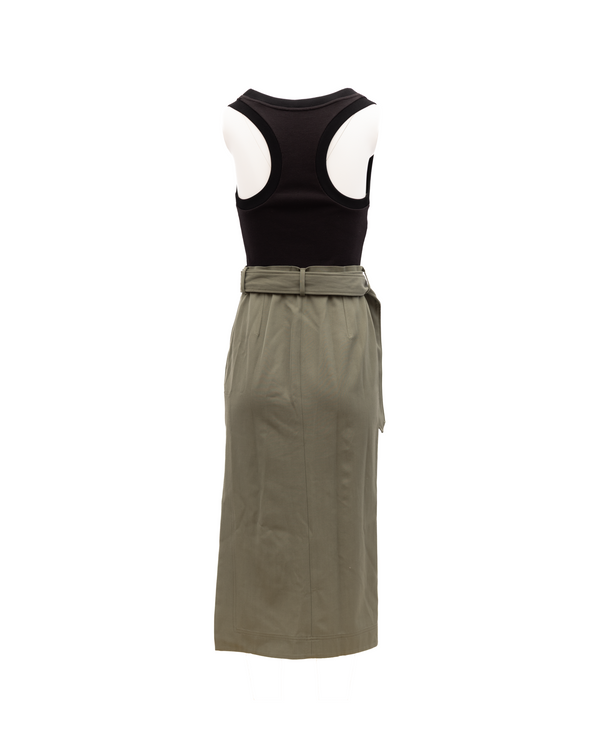 Women Acetate Dress Black And Green