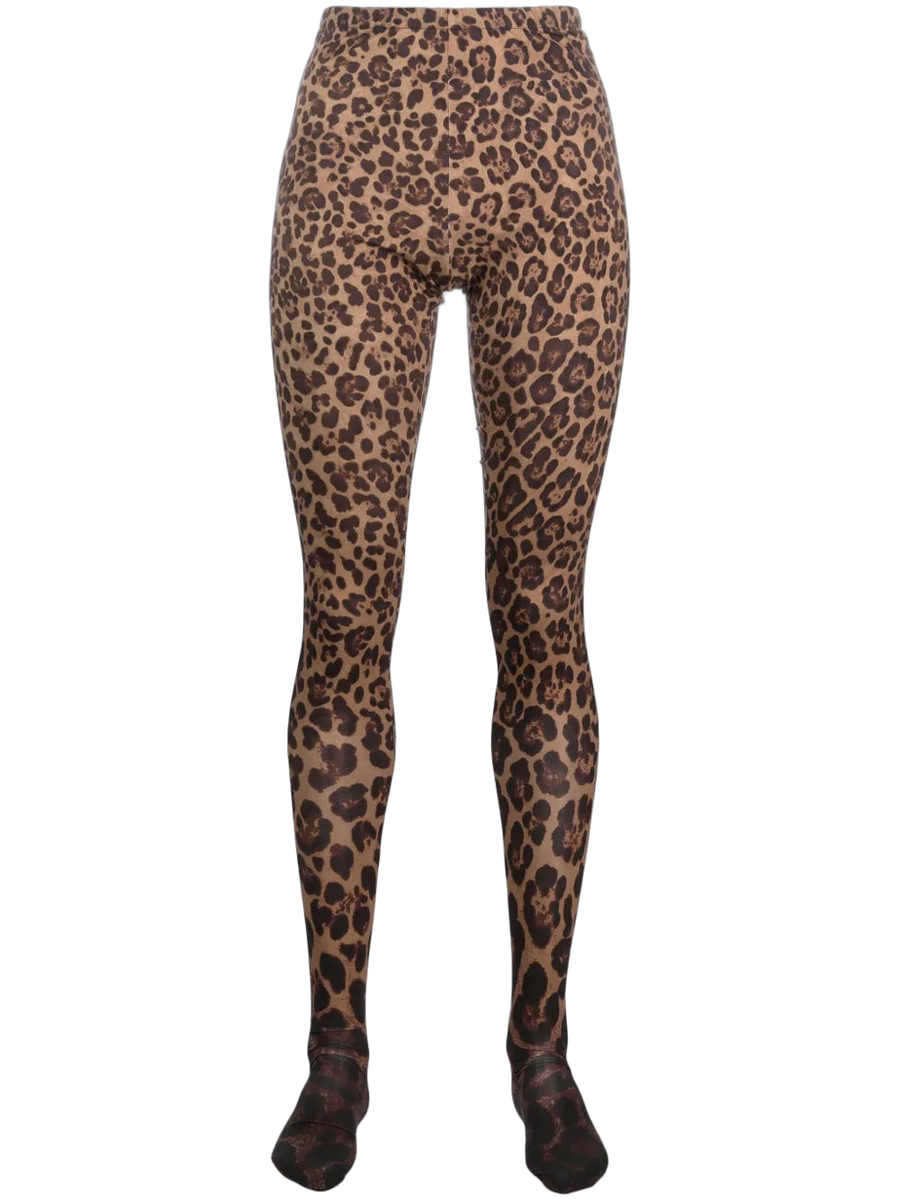 Valentino Stretch-jersey leggings in brown