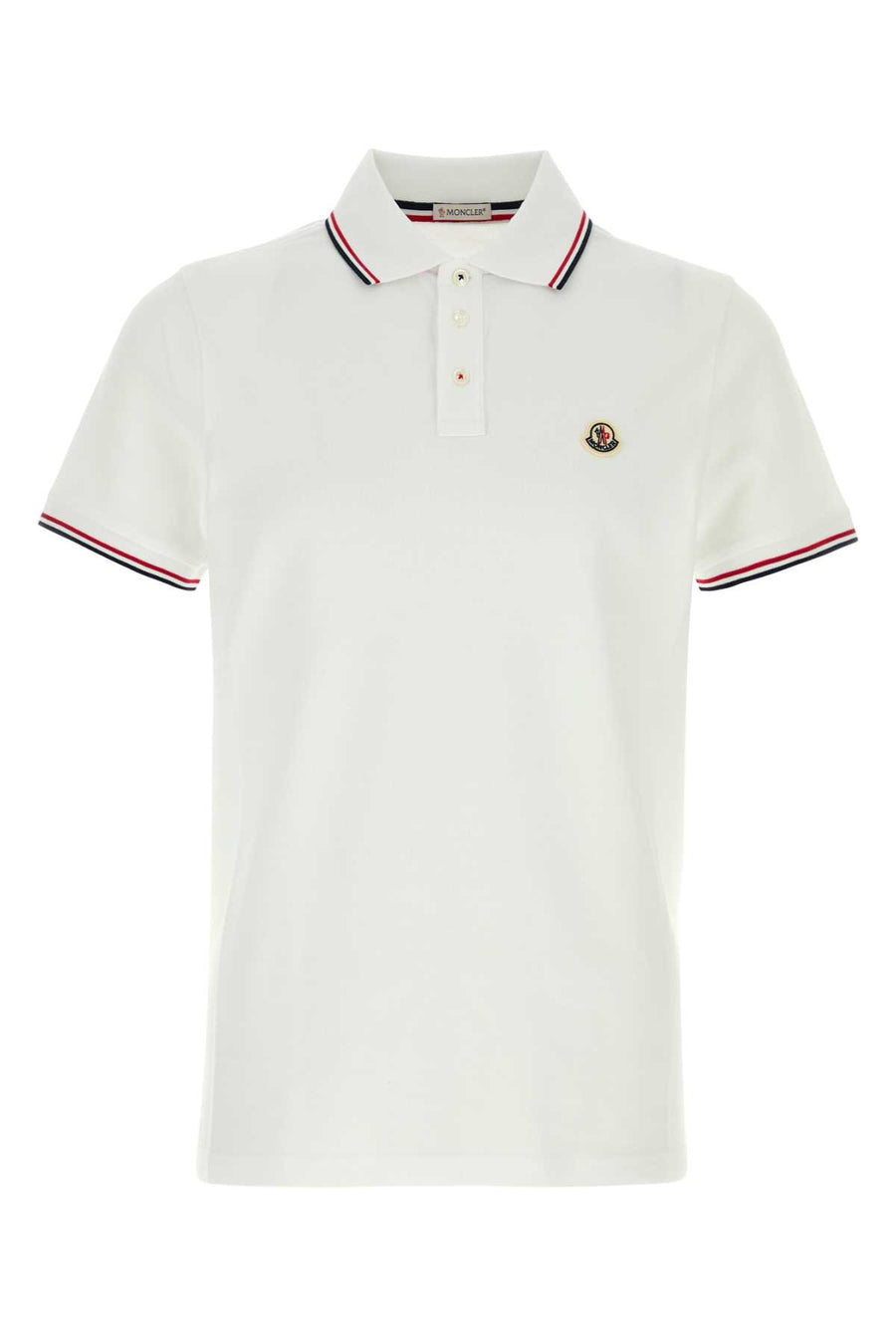 White Piquet Polo Shirt 001 Exterior: Cotton