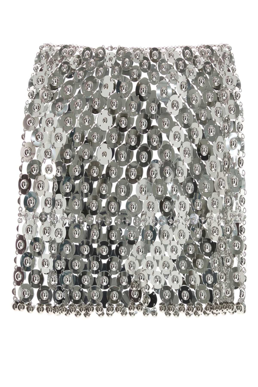 Silver Metal Knit Mini Skirt Exterior: Gonne