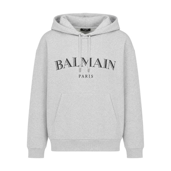 Vintage Print Hoodie - Balmain Cotton Grey Ready-to-wear / Hoodies