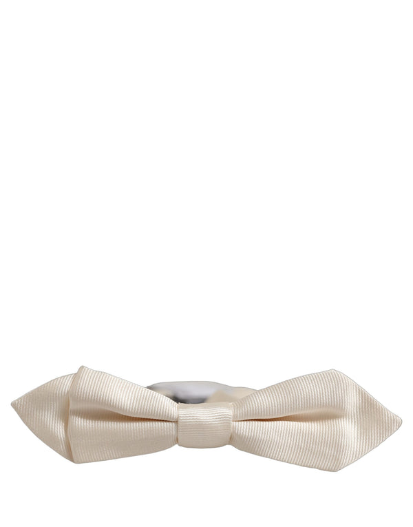 Dolce & Gabbana 100% Silk bow tie in white