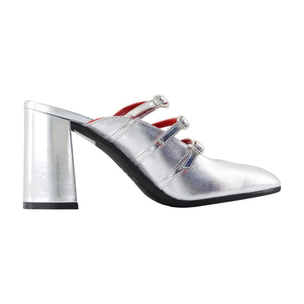 Carel calfskin mule in silver