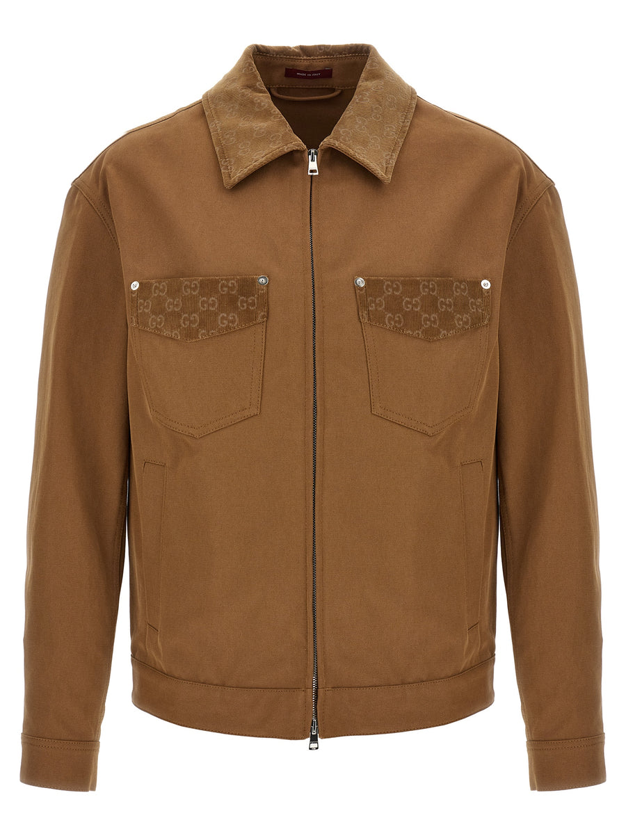 Gucci 100% cotton jacket in brown