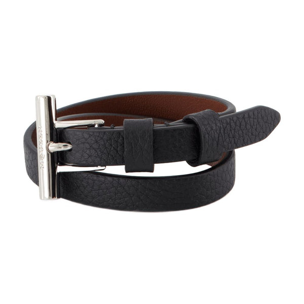 Alexander McQueen Calfskin belt in black