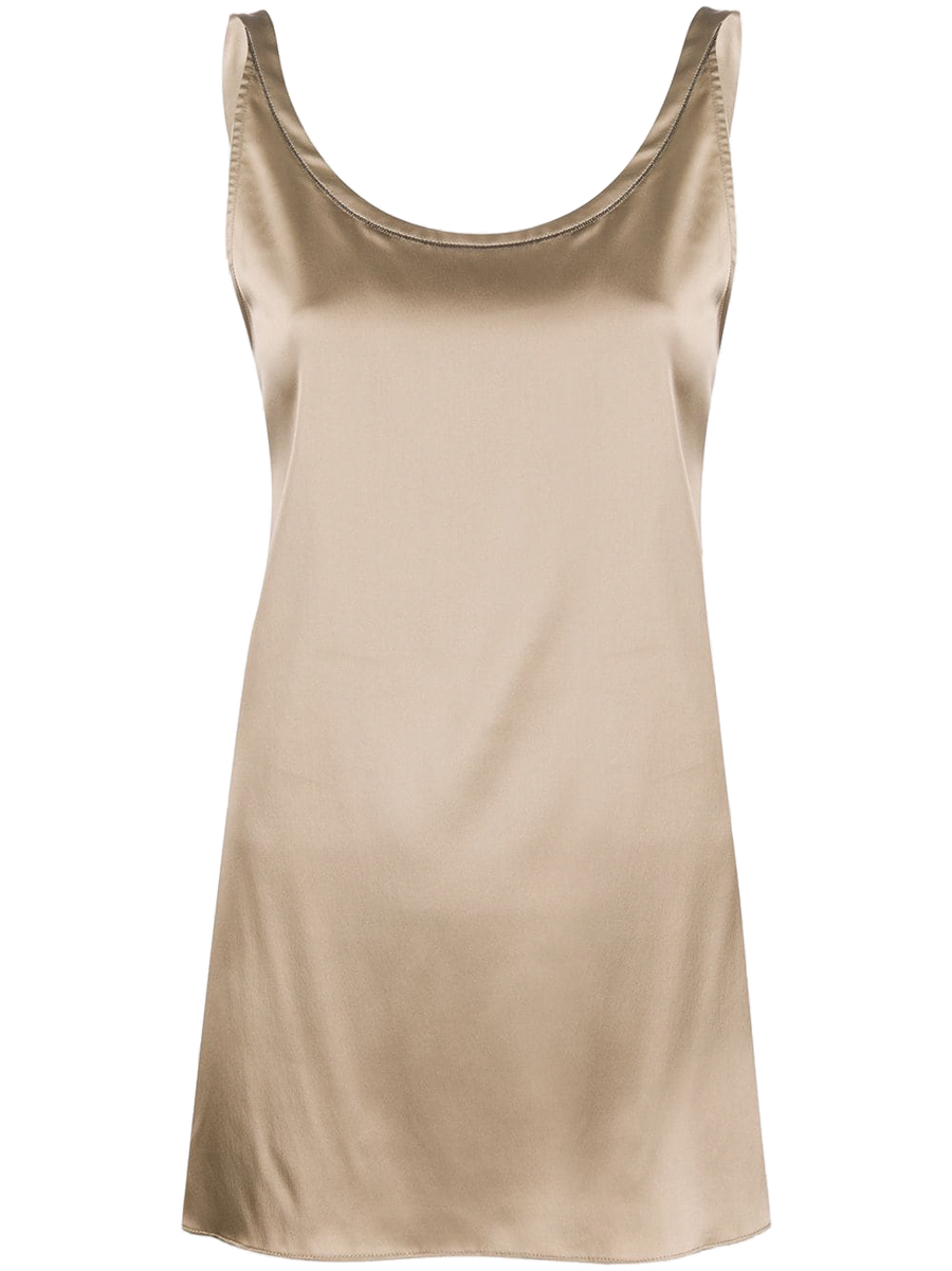 Brunello Cucinelli Silk blend tank top in beige