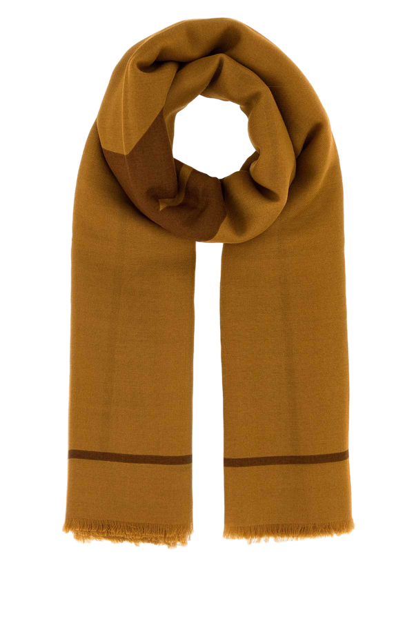Ocre Wool Scarf Ochredarkbrown Exterior: Sciarpe E Foulard