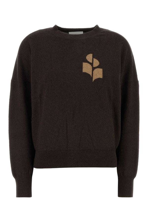 Chocolate Cotton Blend Oversize Marisans Sweater Exterior: Wool Maglieria
