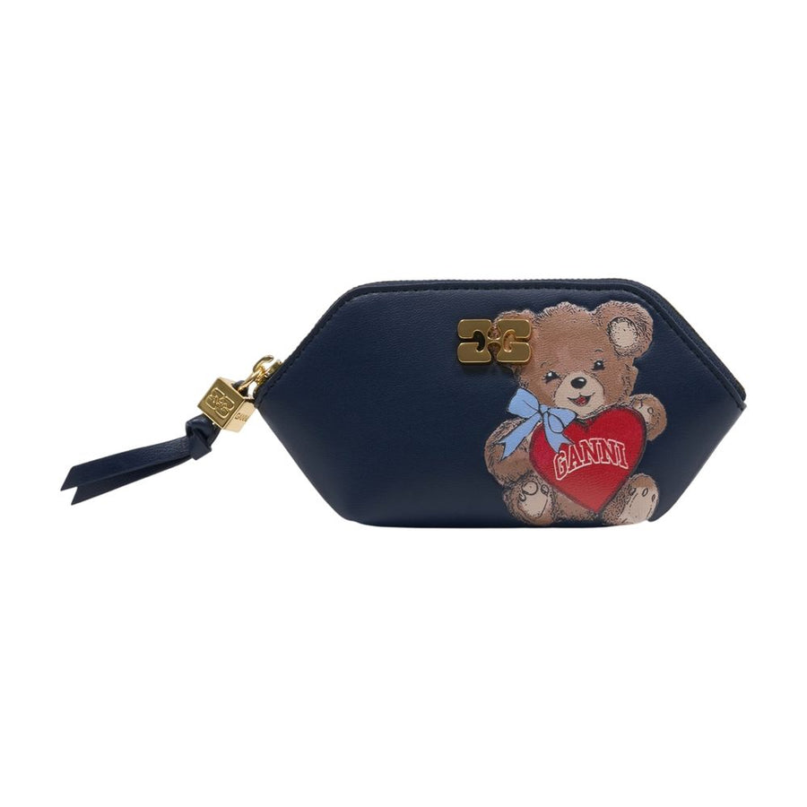 Ganni Lambskin coin purse in black