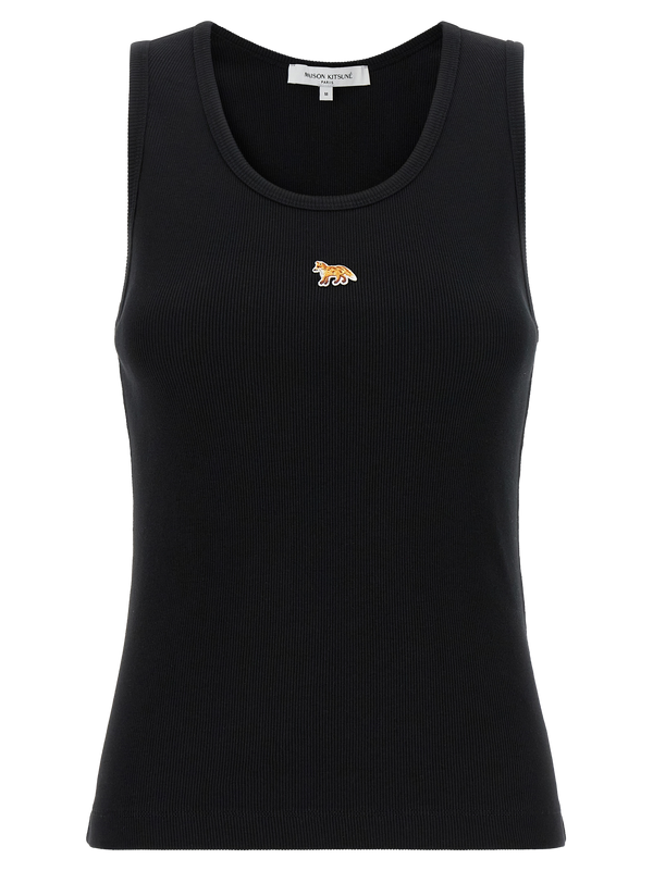 Black Cotton Sleeveles T-Shirt