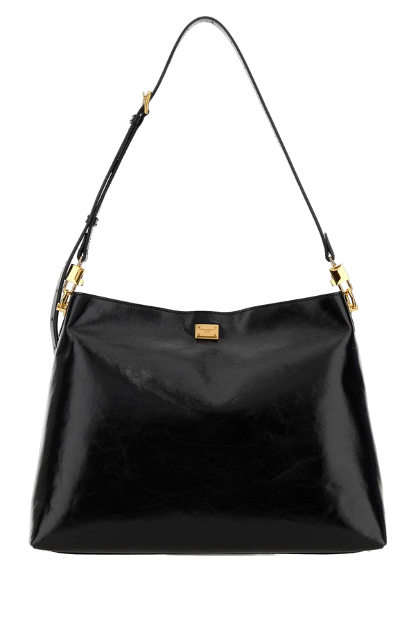 Black Leather Large Vittoria Shopping Bag Nero Borse A Mano