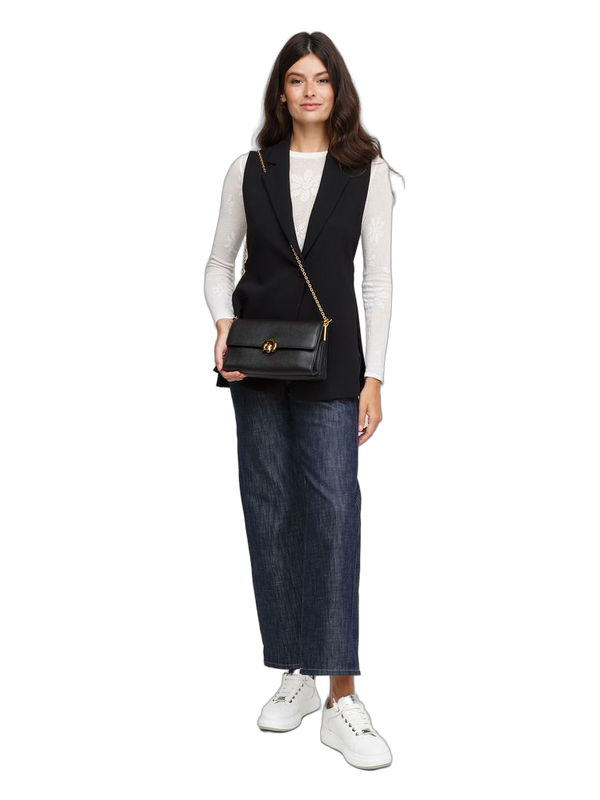 Coccinelle 100% Cow Leather crossbody bag in black