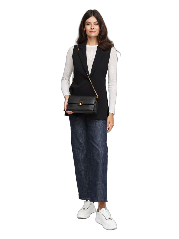Coccinelle 100% Cow Leather crossbody bag in black