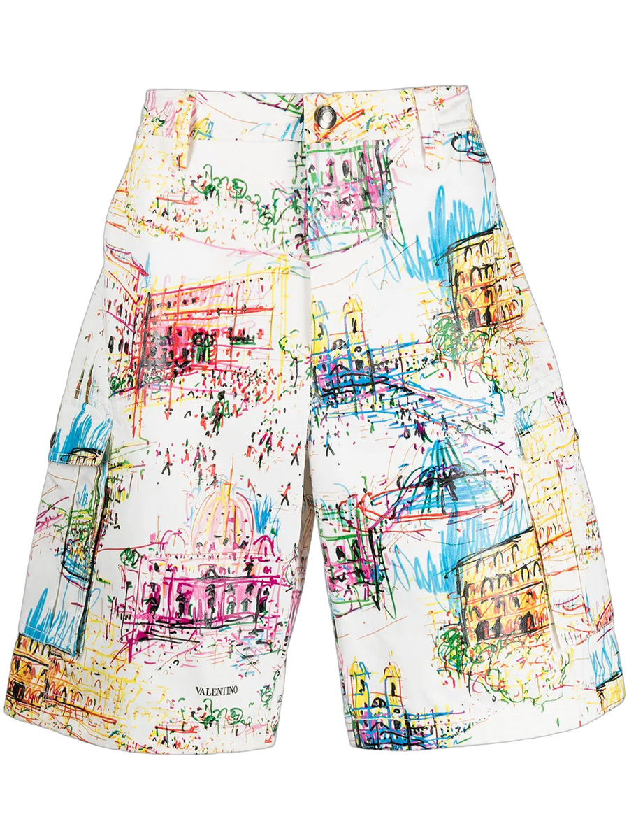Valentino cotton bermuda shorts in white