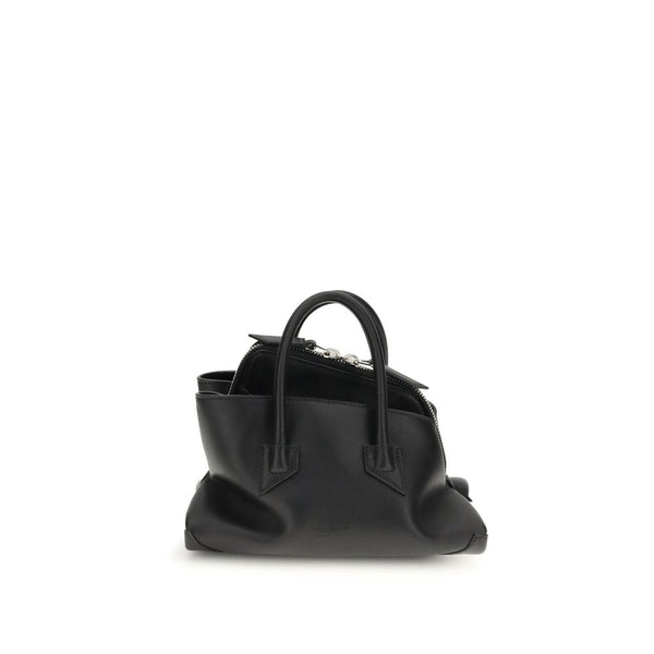 The Attico 100% Calf Leather Bos Taurus top handle bag in black