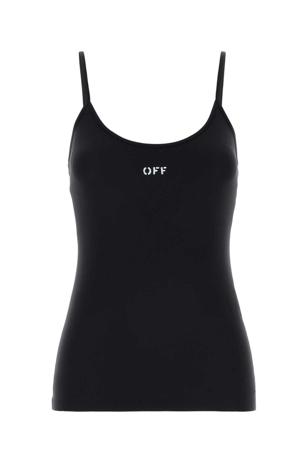 Off-White Stamp 87% Nylon tank top in black