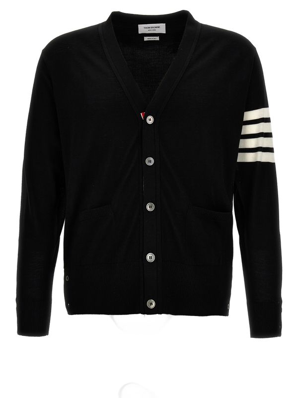 Thom Browne 100% virgin wool cardigan in black