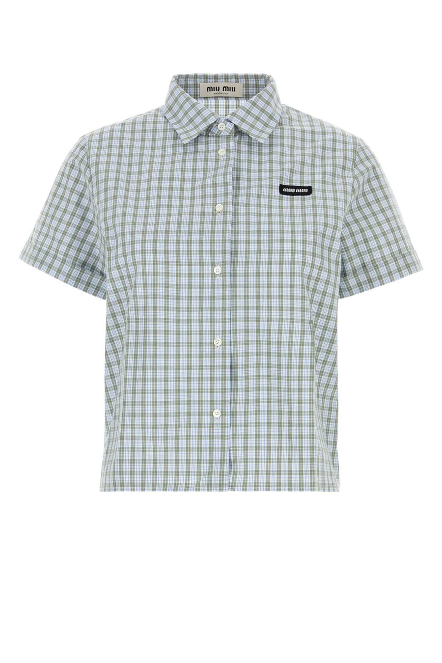 Embroidered Poplin Shirt Biancosalvia Exterior: Cotton Camicie