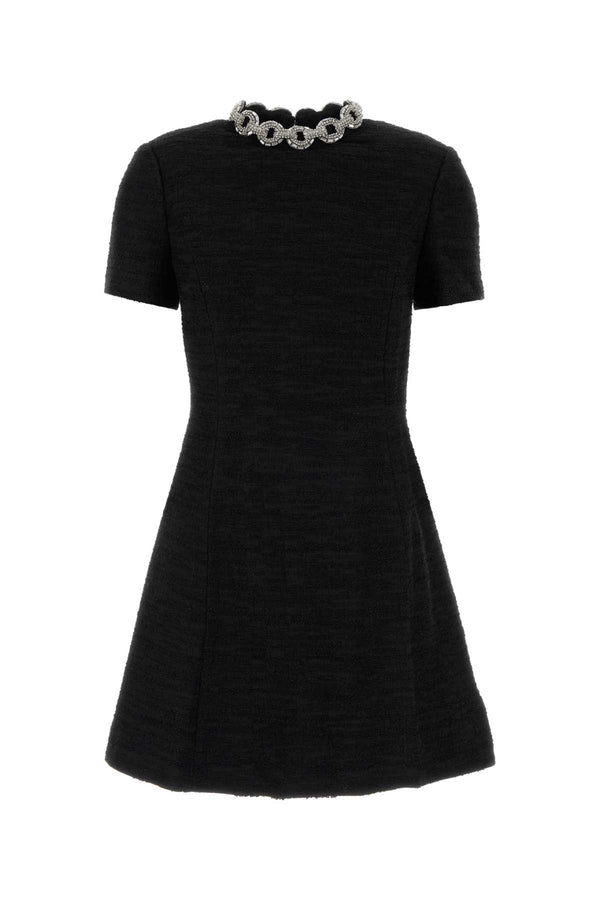 Black Boucle Mini Dress Nerosilver