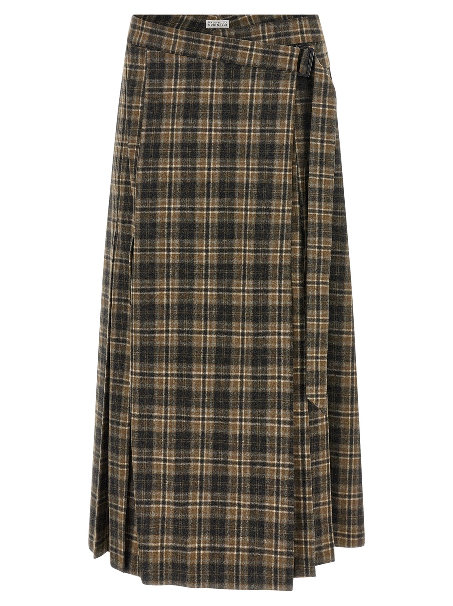 Brown Virgin Wool Mini Skirt